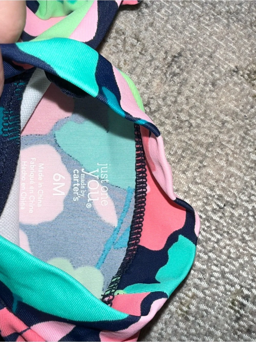 Carter's Navy Floral Rashguard‎ with Pink and Teal Flowers